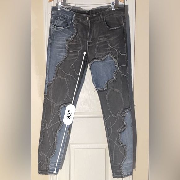 VALABASAS MERCURY DENIM JEANS (BLACK-BLUE) VALABASAS MERCURY DENIM JEANS (sz 34) - Picture 8 of 10